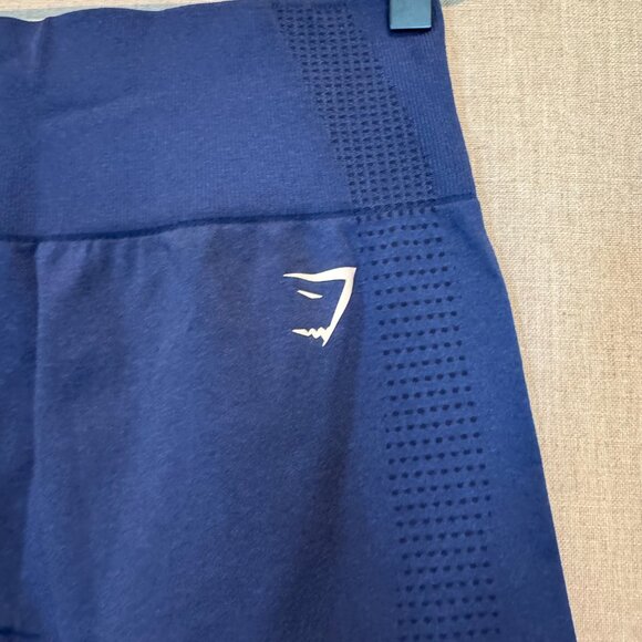 Gymshark Vital Seamless Leggings Blue Navy Size M High Waisted Workout Tights - Picture 3 of 9
